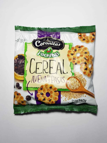 FACHITAS CORONITAS CEREAL CON AVENA Y PASAS X30X140GRS