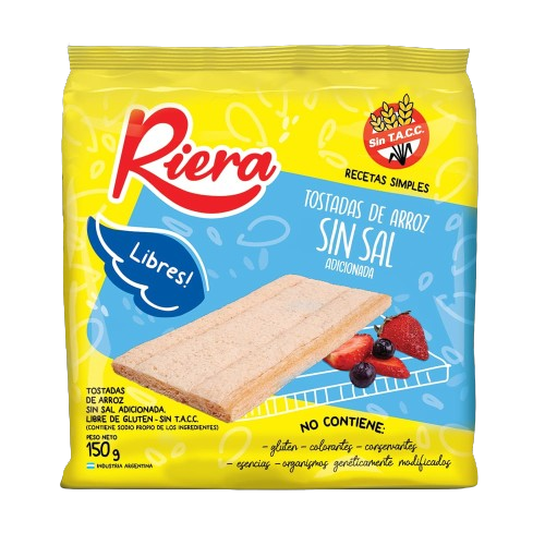 RIERA DE ARROZ SIN SAL X12X150GRS
