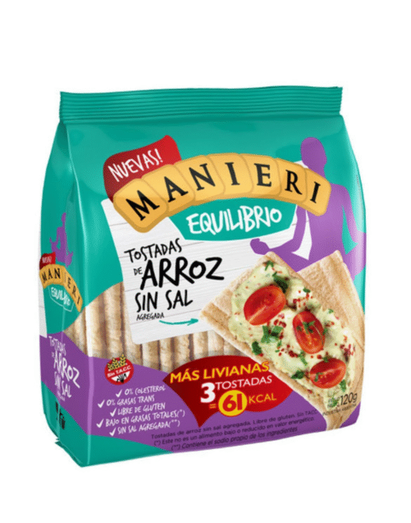 MANIERI TOSTADAS DE ARROZ SIN SAL 12X120