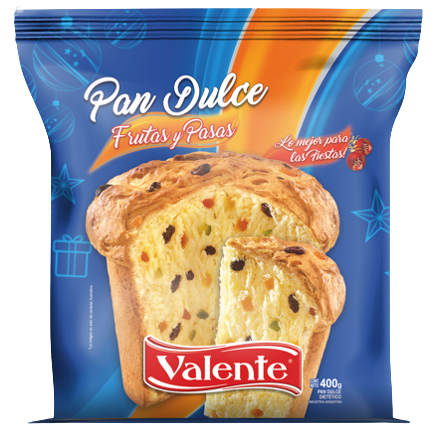 VALENTE PAN DULCE CON FRUTA X12 X400