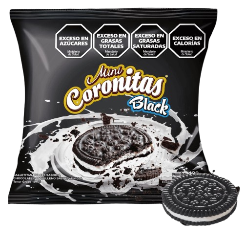 FACHITA MINI CORONITA BLACK RELLENA CON VAINILLA ( NUEVA) 30X130