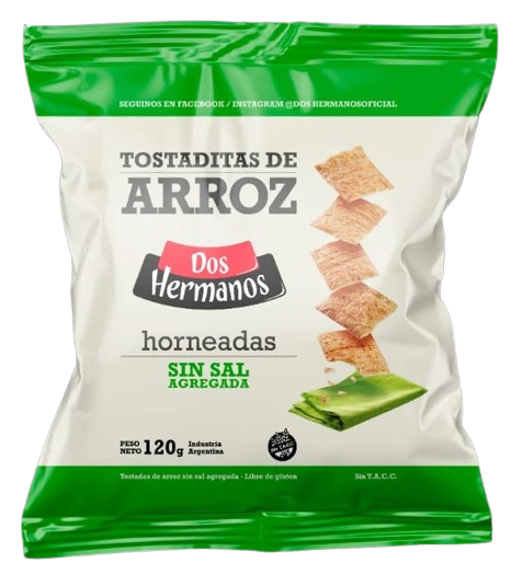 DOS HERMANOS TOSTADAS DE ARROZ S/SAL (NUEVA) 10X120 GR