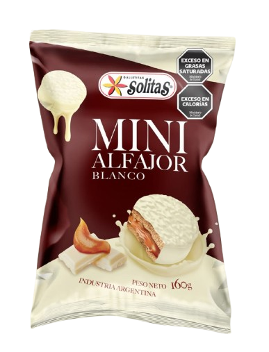 SOLITA MINI ALFAJOR SABOR CHOCOLATE (BLANCO)   NUEVO 25X160 GR