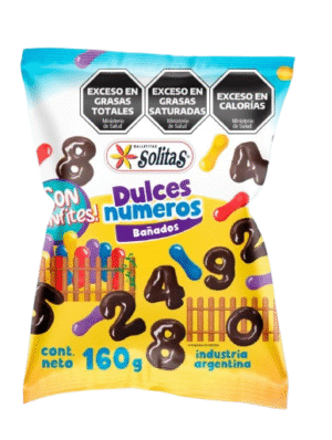 SOLITA DULCE NUMERO BAÑADO C/CONFITES (NUEVO) 25X160