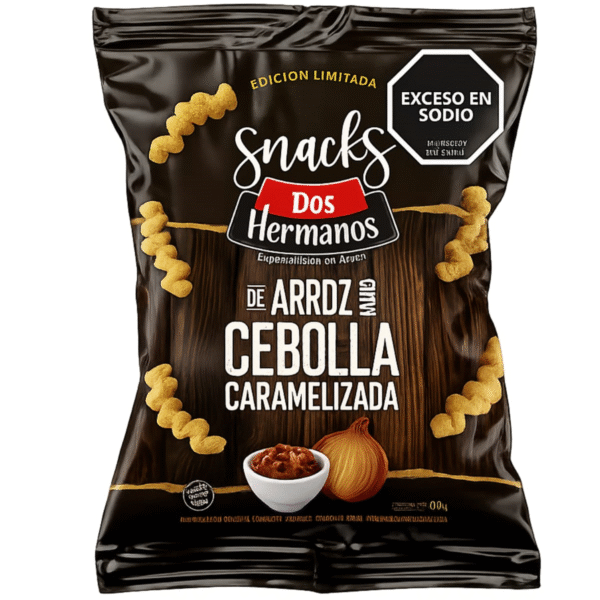 DOS HERMANOS  SNACKS SABOR (   CEBOLLA Y CARAMELIZADA )    80X10GR