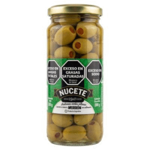 NUCETE FRASCO ACEITUNAS VERDES RELLENAS  (MORRON)  1X200/300      ORIGINALMENTE 24X200/330