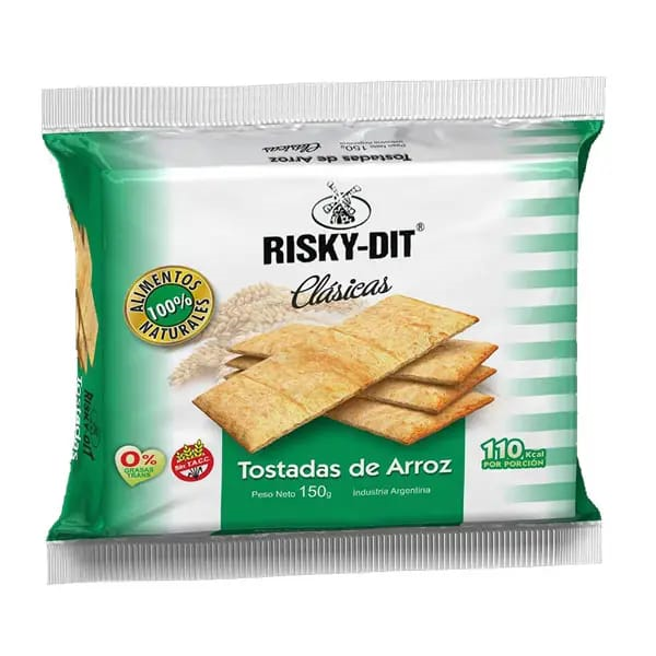 RISKY-DIT TOSTADAS DE ARROZ CLASICA 24X150 (VERDE)