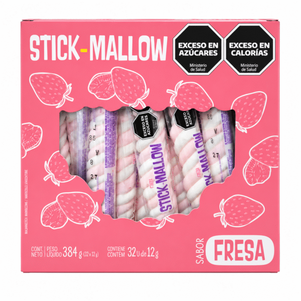 GAM STICK-MALLOW MALVADISCO DE FRESA ROSA 1 display X32 un X12grs