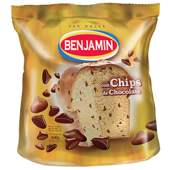 PAN DULCE BENJAMIN CON CHIPS 8X400GRS