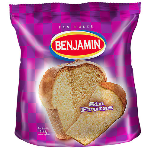 PAN DULCE BENJAMIN SIN FRUTA X8X400