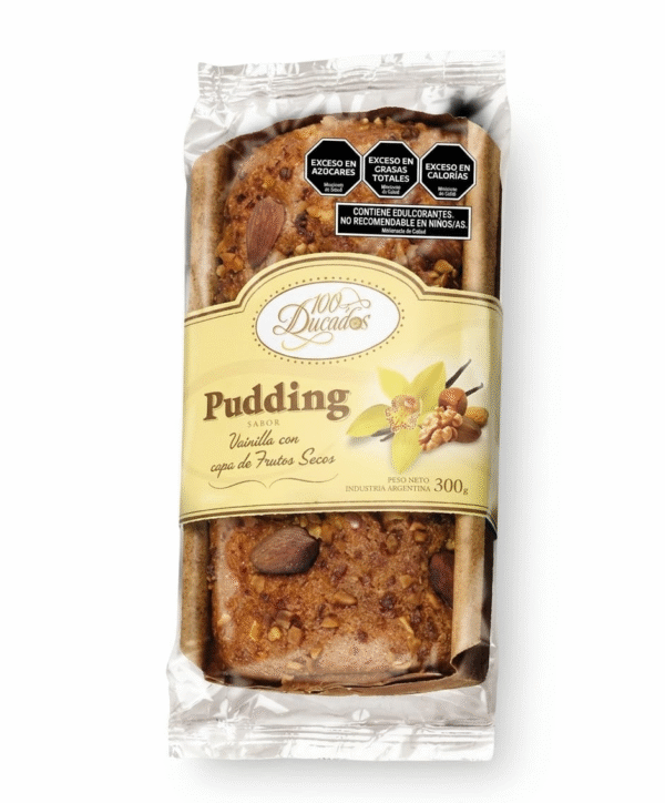 100 DUCADOS PUDDING VAINILLA C/ FRUTOS SEC. 8X100 GR