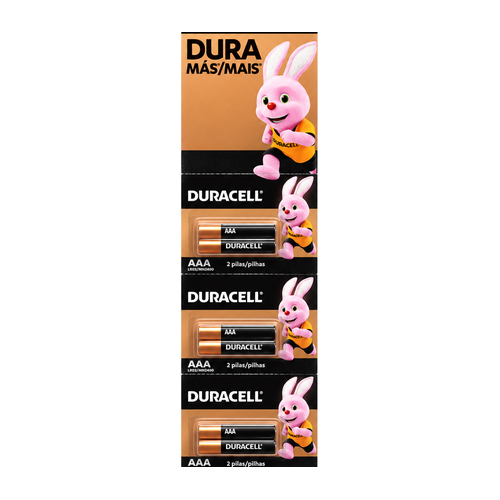 PILAS DURACELL "AAA" 1 TIRA X 6 uni